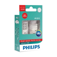 PHILIPS Ultinon LED-Red W21W 12V 2.7W WX3x16d, набор 2шт 11065ULRX2